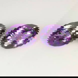 4.47 Ct Natural Purple Amethyst Oval Cut Pair: Weight - 4.47 Ct / Size - 10.10 x 7.90 x 5.40 mm / 2 Pc's / Shape - Oval Cut / Color - Purple / Clarity - VVS / Origin -Brazil / Treatment - Heated