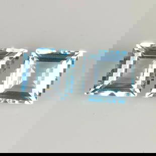 4.54 Ct Natural Blue Topaz Square Cut Pair: Weight - 4.54 Ct / Size - 7.10 x 7.10 x 4.50 mm / 2 Pc's / Shape - Square Cut / Color - Blue / Clarity - VVS / Origin - Brazil / Treatment - Irradiated
