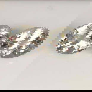 6.86 Ct Natural Green Amethyst Oval Cut Pair: Weight - 6.86 Ct / Size - 11.10 x 9.10 x 6.20 mm / 2 Pc's / Shape - Oval Cut / Color - Green / Clarity - VVS / Origin - Brazil / Treatment - Heated