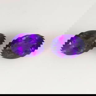 1.60 Ct Natural Purple Amethyst Oval Cut Pair: Weight - 1.60 Ct / Size -7.10 x 5.10 x 3.60 mm / 2 Pc's / Shape - Oval Cut / Color - Purple / Clarity - VVS / Origin -Brazil / Treatment - Heated