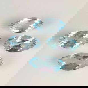 4.60 Ct Natural Blue Topaz Marquise Cut Set: Weight - 4.60 Ct / Dimensions - 10.0x5.0 - 10.5x5.0 mm / 4 pc's / Shape & Cut - Marquise Cut / Color - Blue / Transparency - VVS / Origin - Brazil / Comments - Irradiated