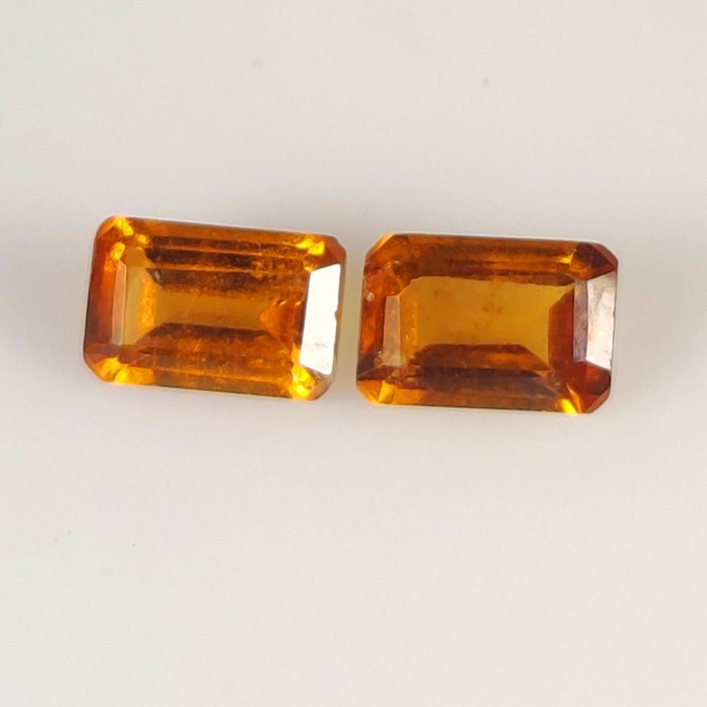 1.47 Ct Natural Orange Hessonite Garnet Octagon Cut Pair: Weight - 1.47 Ct / Size - 6.10 x 4.10 x 2.80 mm / 2 Pc's / Shape - Octagon Cut / Clarity - VVS / Origin - Nigeria / Treatment - None