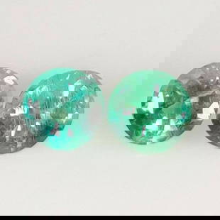 0.68 Ct Natural Zambian Emerald Round Cut Pair: Weight - 0.68 Ct / Size - 4.20 x 4.20 x 3.20 mm / 2 Pc's / Shape - Round Cut / Color - Green / Clarity - SI / Origin - Zambia / Treatment - Natural Emeralds are commonly enhanced by oil