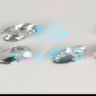 3.88 Ct Natural Blue Topaz Marquise Cut Set: Weight - 3.88 Ct / Dimensions - 10.00 x 5.00 mm / 3 Pc's / Shape & Cut - Marquise Cut / Color - Blue / Transparency - VVS / Origin - Brazil / Comments - Irradiated
