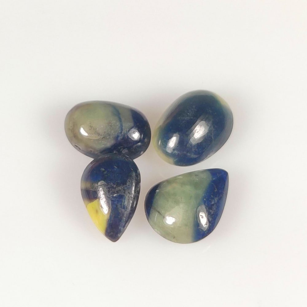 5.53 Ct Natural Bicolor Unheated Sapphire Set: Weight - 5.53 Ct / Size- 7.3x5.2 - 7.8x6.4 mm / 4 Pc's / Shape - Mixed Cab / Clarity - Opaque / Origin - Sri Lanka / Treatment - Unheated