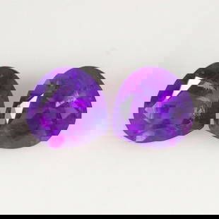 2.25 Ct Natural Purple Amethyst Pear Cut Pair: Weight - 2.25 Ct / Size - 7.00 x 6.90 x 4.80 mm / 2 Pc's / Shape - Pear Cut / Color - Purple / Clarity - VVS / Origin -Brazil / Treatment - Heated