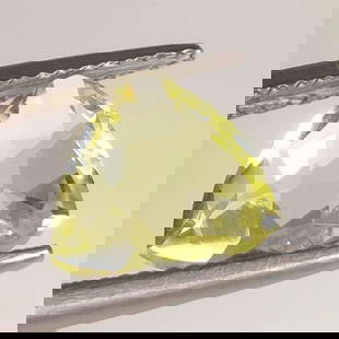 2.95 Ct Natural Lemon Quartz Trillion Cut: Weight - 2.95 Ct / Size - 10.10 x 10.20 x 5.10 mm / Top Quality Luster / Excellent Trillion Cut / Origin - Brazil / Treatment - Heated