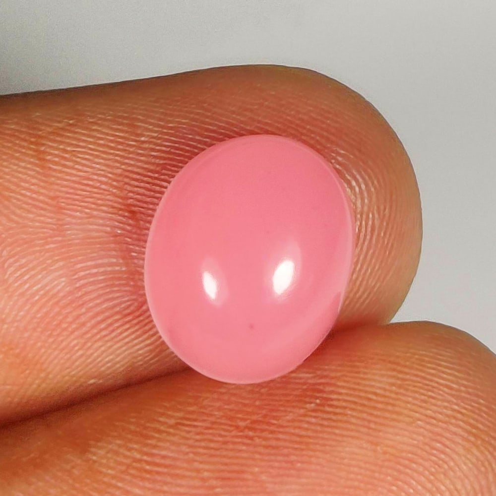 3.07 Ct Natural Pink Opal Oval Cab: Weight - 3.07 Ct / Size - 12.00 x 9.80 x 5.30 mm / Shape - Oval Cabochon / Clarity - Opaque / Origin - Peru / Treatment - None