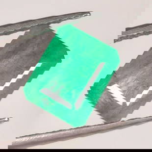 5.84 Ct Natural Green Emerald Emerald Cut: Weight - 5.84 Ct / Size - 11.30 x 9.20 x 6.20 mm / Shape - Emerald Cut / Color - Green / Clarity - SI / Origin - Zambia / Treatment - Color Coated