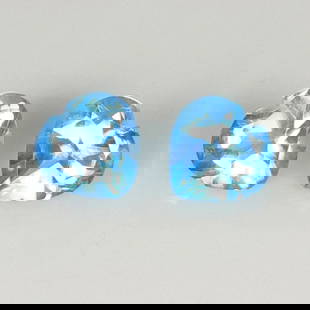 1.86 Ct Natural Blue Topaz Heart Cut Pair: Weight - 1.86 Ct / Size - 6.10 x 6.00 x 3.90 mm / 2 Pc's / Shape - Heart Cut / Color - Blue / Clarity - VVS / Origin - Brazil / Treatment - Irradiated