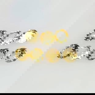 2.90 Ct Natural Yellow Citrine Round Cut Set: Weight - 2.90 Ct / Dimensions - 5.10 - 5.40 mm / 7 Pc's / Shape - Round Cut / Color - Yellow / Clarity - VVS / Origin - Brazil / Treatment - Heated