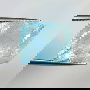 8.54 Ct Natural Aquamarine Cushion Cut: Weight - 8.54 Ct / Size - 14.10 x 11.60 x 7.20 mm / Shape -Cushion Cut / Color - Water Blue / Clarity - VVS / Origin -India / Treatment - None