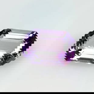8.14 Ct Natural Purple Amethyst Asscher Cut: Weight - 8.14 Ct / Dimensions -16.00 x 10.90 x 7.30 mm / Shape - Asscher Cut / Color - Purple / Clarity - VVS / Origin -Brazil / Treatment - Heated