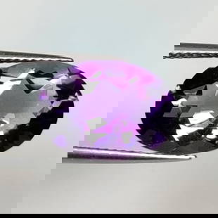 5.40 Ct Natural Purple Amethyst Oval Cut: Weight - 5.40 Ct / Dimensions -14.00 x 10.20 x 6.70 mm / Shape - Oval Cut / Color - Purple / Clarity - VVS / Origin -Brazil / Treatment - Heated