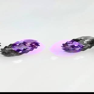 3.64 Ct Natural Purple Amethyst Marquise Cut Pair: Weight - 3.64 Ct / Dimensions - 12.20 x 6.10 x 5.10 mm / 2 Pc's / Shape - Marquise Cut / Color - Purple / Clarity - VVS / Origin - Brazil / Treatment - Heated