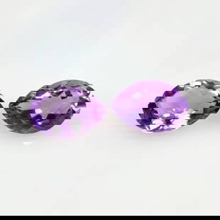 6.75 Ct Natural Purple Amethyst Pear Cut Pair: Weight - 6.75 Ct / Dimensions - 13.00 x 9.00 x 5.40 mm / 2 Pc's / Shape - Pear Cut / Color - Purple / Clarity - VVS / Origin - Brazil / Treatment - Heated