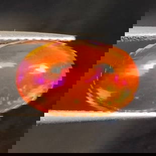 2.43 Ct Natural Orange Fire Opal Oval Cab: Weight - 2.43 Ct / Dimensions - 12.80 x 8.10 x 4.80 mm / Shape - Oval Cab / Clarity - Translucent / Origin - Ethiopia / Treatment - Heated