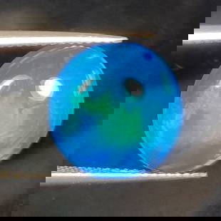 3.94 Ct Natural Blue Fire Opal Round Cab: Weight - 3.94 Ct / Size - 12.50 x 12.50 x 5.70 mm / Shape - Round Cab / Color - Blue / Clarity - Translucent / Origin - Ethiopia / Treatment - Heated