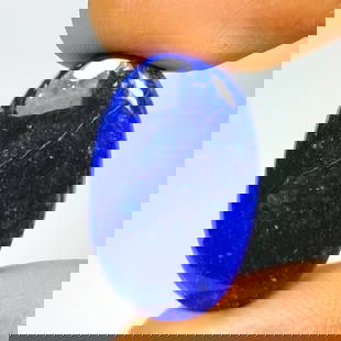 21.65 Ct Natural Blue Lapis Lazuli Oval Cab: Weight - 21.65 Ct / Size - 25.00 x 15.10 x 5.70 mm / Shape - Oval Cab / Clarity - Opaque / Origin - Afghanisthan / Treatment - None