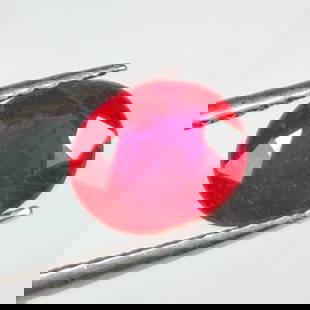 2.17 Ct Natural Pinkish Red Ruby Oval Cut: Weight - 2.17 Ct / Dimensions - 8.70 x 7.00 x 4.10 mm / Shape - Oval Cut / Color - Pinkish Red / Clarity - SI / Origin - Mozambique / Treatment - Color Enhanced by Glass Filling