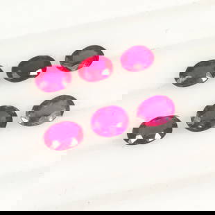 2.27 Ct Natural Pinkish Red Ruby Oval Cut Set: Weight - 2.27 Ct / Dimensions - 4.7x3.2 - 5.3x4.2 mm / 6 Pc's / Shape - Oval Cut / Color - Pinkish Red / Clarity - SI / Origin - Mozambique / Treatment - Color Enhanced by Glass Filling