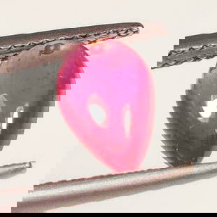 2.23 Ct Natural Pinkish Red Ruby Pear Cab: Weight - 2.23 Ct / Size - 9.30 x 6.30 x 3.70 mm / Shape - Pear Cab / Color - Pinkish Red / Clarity - SI / Origin - Mozambique / Treatment - Heated With Glass Filling