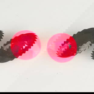 1.64 Ct Natural Pinkish Red Ruby Round Cut Pair: Weight - 1.64 Ct / Dimensions - 5.10 x 5.10 x 3.70 mm / 2 Pc's / Shape - Round Cut / Color - Pinkish Red / Clarity - SI / Origin - Mozambique / Treatment - Color Enhanced by Glass Filling