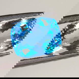 3.24 Ct Natural Blue Topaz Cushion Cut: Weight - 3.24 Ct / Dimensions -9.50 x 7.30 x 5.10 mm / Shape Cushion Cut / Color - Blue / Clarity - VVS / Origin - Brazil / Treatment - Irradiated