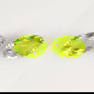 2.18 Ct Natural Green Peridot Pear Cut Pair: Weight - 2.18 Ct / Dimensions - 7.00 x 5.00 x 4.00 mm / 2 Pc's / Shape - Oval Cut / Color - Green / Clarity - VVS / Origin - Pakistan / Treatment - None