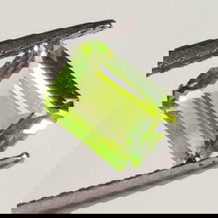 1.40 Ct Natural Green Peridot Octagon Cut: Weight - 1.40 Ct / Dimensions - 8.00 x 6.00 x 3.50 mm / Shape - Octagon Cut / Color - Green / Clarity - VVS / Origin - Pakistan / Treatment - None