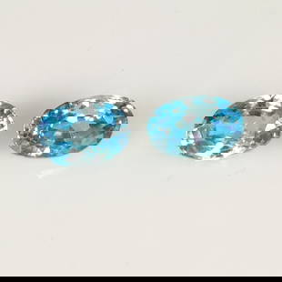 1.60 Ct Natural Blue Zircon Oval Cut Pair: Weight - 1.60 Ct / Size - 6.30 x 4.20 x 3.70 mm / 2 Pc's / Shape - Oval Cut / Color - Blue / Clarity - VVS / Origin - Cambodia / Treatment - Gentle Heat