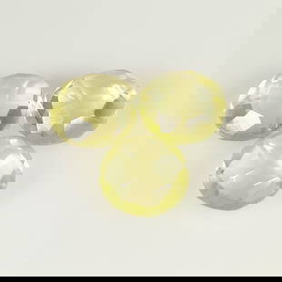 2.48 Ct Natural Lemon Quartz Round Cut Set: Weight - 2.48 Ct / Dimensions - 6.20 - 6.30 mm / 3 Pc's / Top Quality Luster / Excellent Round Cut / Origin - Brazil / Treatment - Heated