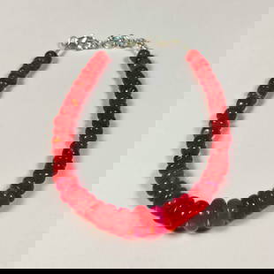 31.80 Ct Natural Red Fire Opal Round Beads Bracelet: Weight - 31.80 Ct / Dimensions - 5.10 - 8.70 mm / 50 Pc's / 7" inches / Shape - Round Drilled / Color - Red / Transparency - Translucent / Origin - Ethiopia / Treatment - Color Heated