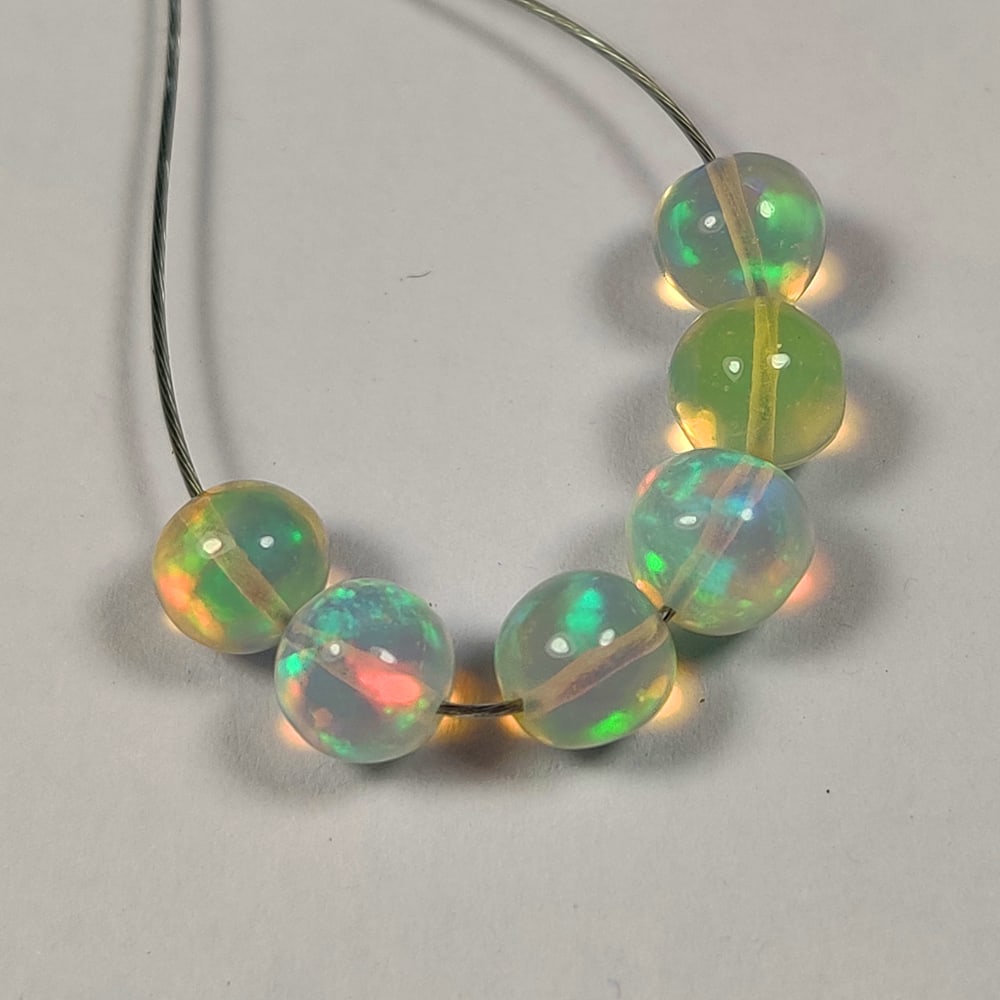 5.04 Ct Natural Multicolor Opal Round Ball Beads (1 of 2)