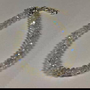 32.37 Ct Natural Blue Tint Moonstone Round Cut Beads Bracelet: Weight - 32.37 Ct / Dimensions - 4.90 - 5.30 mm / 45 pc's / 7.5" inches / Shape - Round Cut Beads / Clarity - Semi-Transparent / Origin - India / Treatment - None