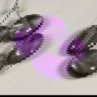 17.33 Ct Natural Purple Amethyst  Oval beads: Weight - 17.33 Ct / Dimensions - 11.0x8.6 - 12.9x8.7 mm / 4 Pc's / 6" inches / Shape - Oval Beads / Color - Purple / Origin - Brazil / Treatment - Heated