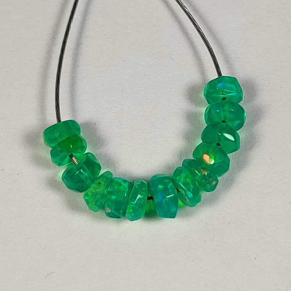 2.23 Ct Natural Green Fire Opal Round Beads (1 of 2)