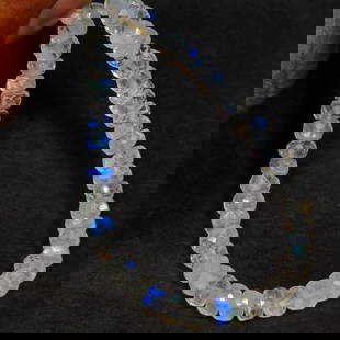29.37 Ct Natural Blue Moonstone 5" Round Drilled Faceted Beads: Weight - 29.37 Ct / Dimensions - 4.40 - 5.30 mm / 46 Pc's / 5 Inches / Shape - Round Drilled / Clarity - Semi-Transparent / Origin - India / Treatment - None