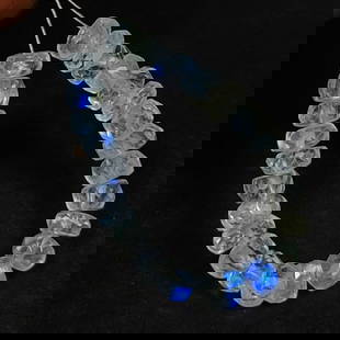 15.52 Ct Natural Blue Moonstone 3.3" Round Drilled Faceted Beads: Weight - 15.52 Ct / Dimensions - 4.70 - 5.20 mm / 25 Pc's / Shape - Round Drilled / Clarity - Semi-Transparent / Origin - India / Treatment - None