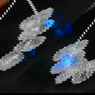 7.88 Ct Natural Blue Moonstone 8 Round Drilled Faceted Beads: Weight - 7.88 Ct / Dimensions - 5.70 - 6.10 mm / 8 Pc's / Shape - Round Drilled / Clarity - Semi-Transparent / Origin - India / Treatment - None