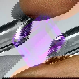 8.01 Ct Natural Purple Amethyst Octagon Cut: Weight - 8.01 Ct / Dimensions - 13.00 x 10.70 x 7.50 mm / Shape - Octagon Cut / Color - Purple / Clarity - VVS / Origin - Brazil / Treatment - Heated