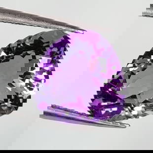 4.23 Ct Natural Purple Amethyst Pear Cut: Weight - 4.23 Ct / Dimensions -10.90 x 11.00 x 7.00 mm / Shape - Pear Cut / Color - Purple / Clarity - VVS / Origin - Brazil / Treatment - Heated