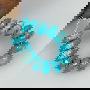 12.56 Ct Natural Blue Turquoise Round Beads: Weight - 12.56 Ct / Dimensions - 5.90 - 6.50 mm / 13 Pc's / Good Color / Round Beads - Ready for Jewellery Setting / Origin - Arizona / Treatment - None