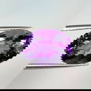 5.69 Ct Natural Purple Amethyst Oval Cut: Weight - 5.69 Ct / Dimensions - 14.00 x 10.10 x 7.50 mm / Shape - Oval Cut / Color - Purple / Clarity - VVS / Origin - Brazil / Treatment - Heated