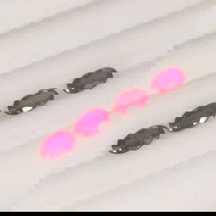 1.10 Ct Natural Pinkish Red Ruby Oval Cut Set: Weight - 1.10 Ct / Size - 4.9x3.0 - 5.0x3.0 mm / 4 Pc's / Shape - Oval Cut / Color - Pinkish Red / Clarity - SI / Origin - Mozambique / Treatment - Heated With Glass Filling