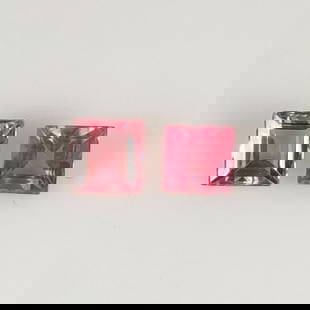 0.98 Ct Natural Pink Tourmaline Square Cut Pair: Weight - 0.98 Ct / Size - 4.30 x 4.30 x 3.40 mm / 2 Pc's / Shape - Square Cut / Color - Pink / Origin - Mozambique / Treatment - None