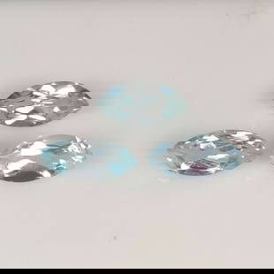 3.76 Ct Natural Blue Topaz Marquise Cut Set: Weight - 3.76 Ct / Dimensions - 10.00 x 5.00 mm / 3 Pc's / Shape & Cut - Marquise Cut / Color - Blue / Transparency - VVS / Origin - Brazil / Comments - Irradiated