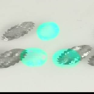 1.29 Ct Natural Zambian Green Emerald Oval Cut Set: Weight - 1.29 Ct / Dimensions - 5.2x4.0 - 6.0x4.2 mm / 3 Pc's / Shape - Oval Cut / Color - Green / Clarity - SI / Origin - Zambia / Treatment - Natural Emeralds are commonly enhanced by oil