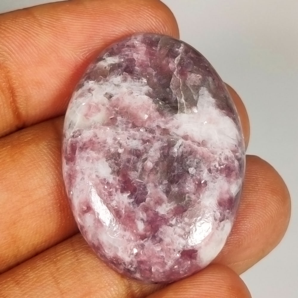 47.42 Ct Natural Lepidolite Oval Cab (1 of 2)
