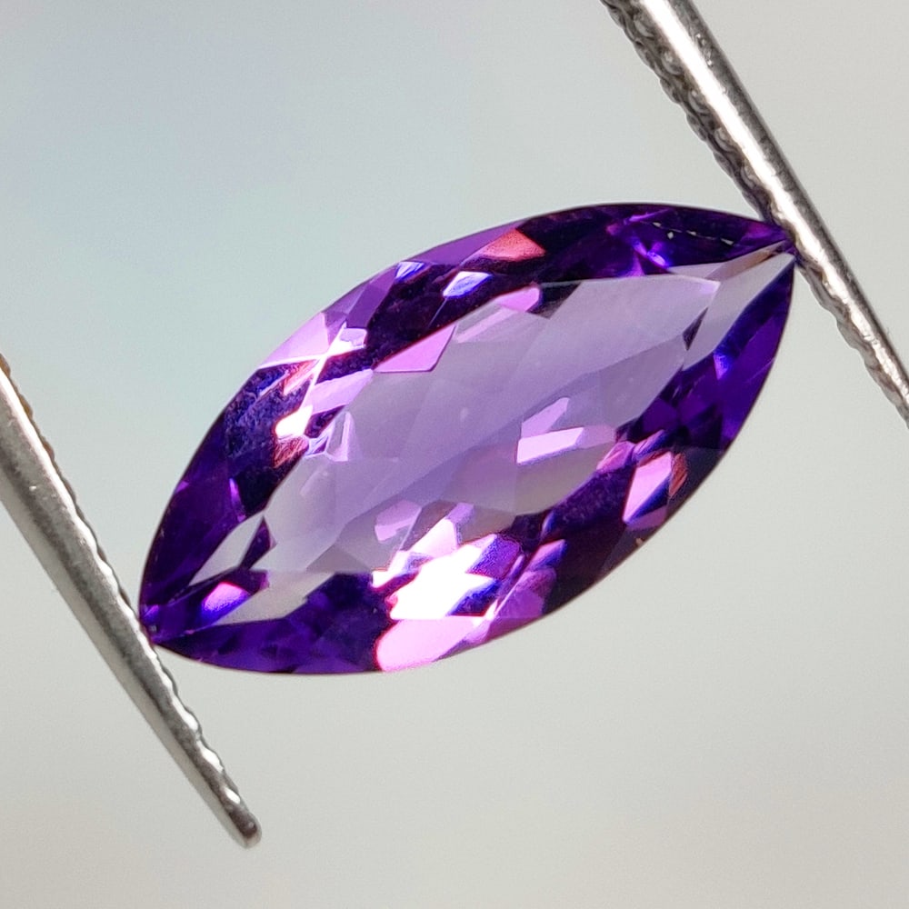 2.18 Ct Natural Purple Amethyst Marquise Cut: Weight - 2.18 Ct / Size - 14.00 x 6.90 x 4.40 mm / Shape - Marquise Cut / Color - Purple / Clarity - VVS / Origin -Brazil / Treatment - Heated